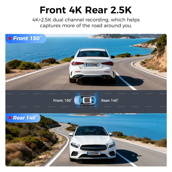 AZDOME M550 Pro Dash Cam 5.8GHz WiFi 4K 2.5K GPS IR Night Vision 3.19in - stepyours.com