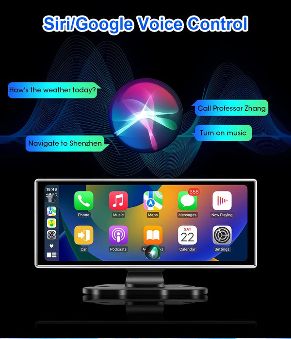 11.26 Inch 4K Dash Cam Dual Lens With Wireless CarPlay Android Auto GPS Nav WiFi - stepyours.com