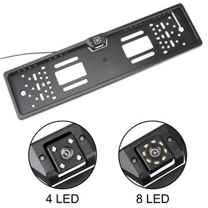 12V Car Rear View Camera 4 And 8 LED License Plate Holder Parking Sensor - stepyours.com
