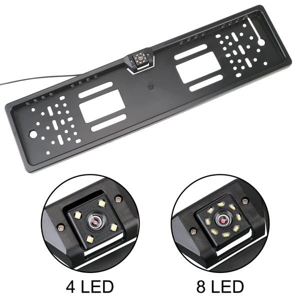 12V Car Rear View Camera 4 And 8 LED License Plate Holder Parking Sensor - stepyours.com