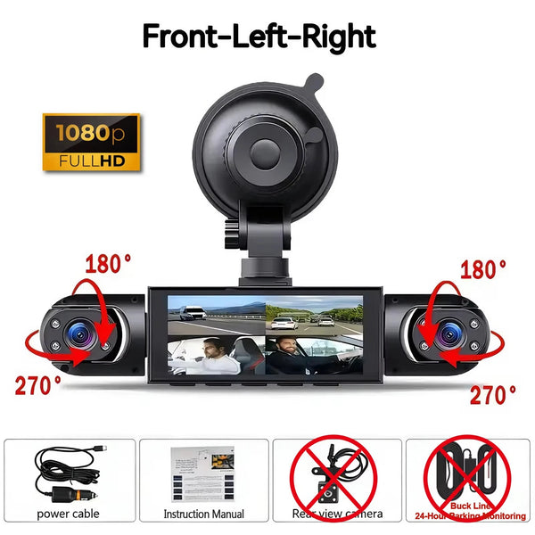 4 Channel Dash Cam With Front And Rear Night Vision Quad Vehicle DVR - stepyours.com