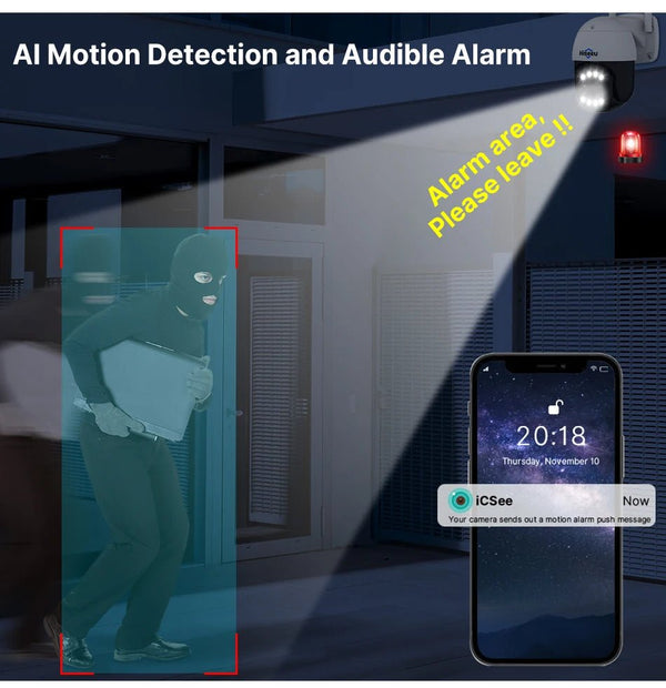 Hiseeu 4K 8MP Dual Lens PTZ WiFi IP Camera With 8X Zoom Night Vision Outdoor - stepyours.com