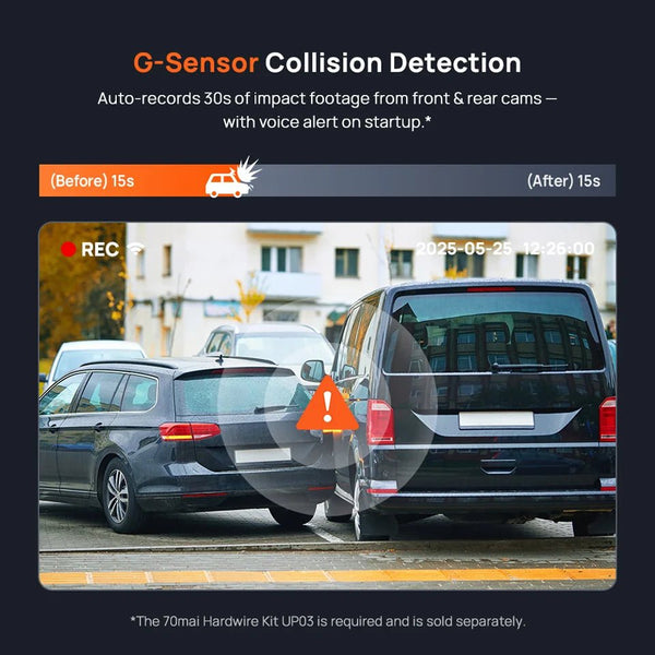 70mai Dash Cam 4K A800SE Dual Channel 24H Parking HDR WiFi 6 Voice Control - stepyours.com
