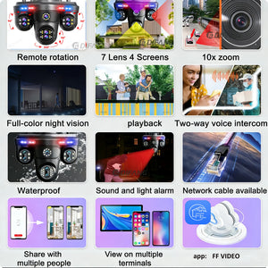 Difang 5MP WiFi IP Camera Outdoor PTZ 10x Zoom Auto Tracking CCTV - stepyours.com