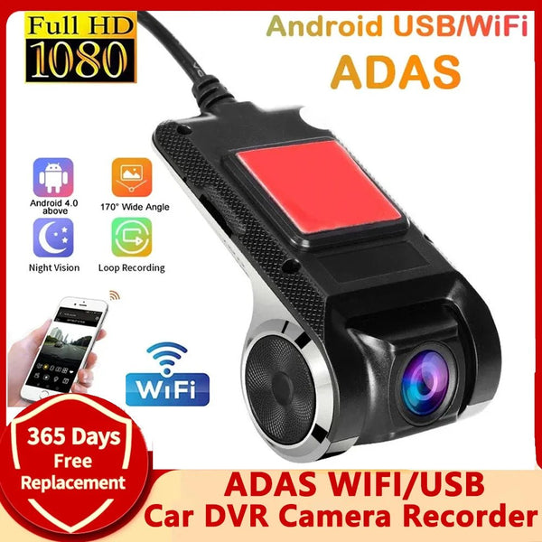 Car Dash Cam With WiFi 1080P 4K Night Vision ADAS USB DVR - stepyours.com