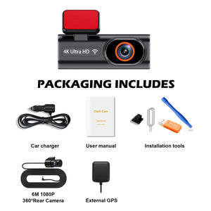 Ultra HD 4K Car Dash Cam With WIFI DVR Night Vision 24H Parking GPS - stepyours.com