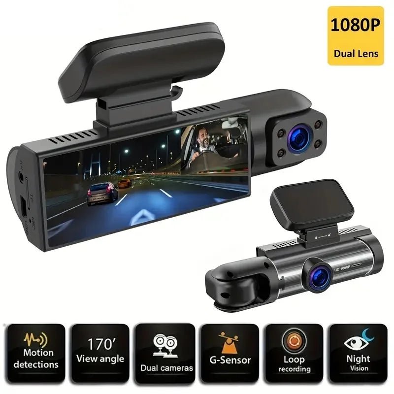 Etymoofox Dash Cam Front And Inside 3.16 - Inch 1080P G Sensor HD Night Vision - stepyours.com