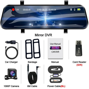 ACCEO Car DVR 10 Inch Rear View Mirror Dash Cam With WiFi 2K Front 1080P Rear - stepyours.com