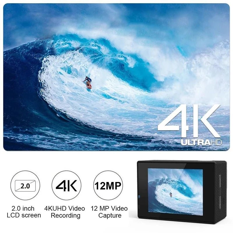 4K Action Camera WiFi Underwater Helmet Cam for Outdoor Sports - stepyours.com