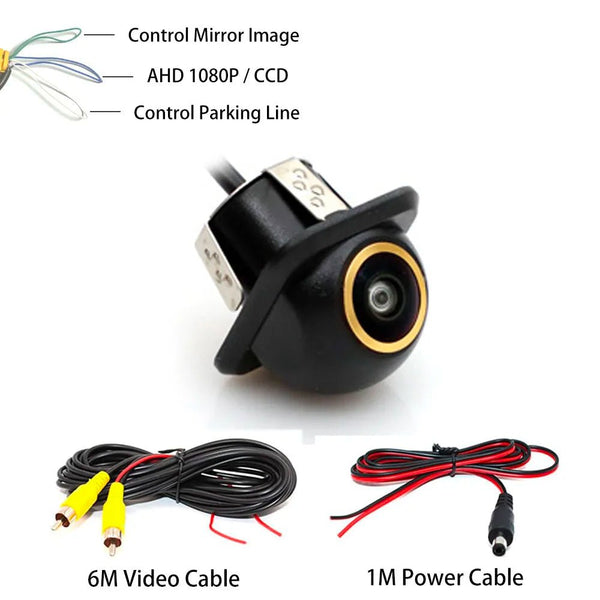 AHD 1080P Fisheye Car Rear View Camera Waterproof Night Vision Parking Assist - stepyours.com