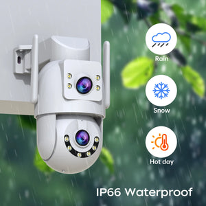 Jooan 4K Outdoor PTZ WiFi Camera AI Tracking Dual Lens 5X Zoom Hooks by stepyours.com