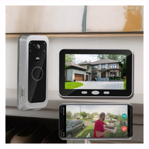 Yuezhe Tuya Smart Life WiFi Video Doorbell PIR Camera 2MP Outdoor Waterproof Wireless Door Security Intercom System 5' Monitor by stepyours.com