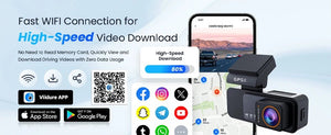 4K Dash Cam Car Camera With GPS WiFi Night Vision Dual Lens Rear View - stepyours.com