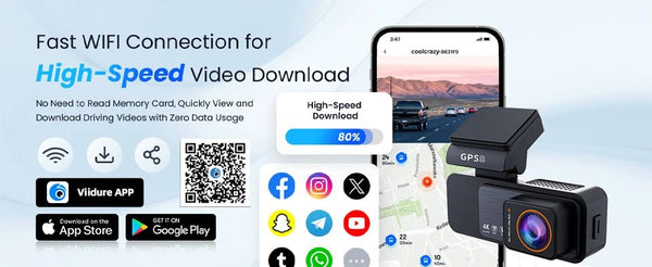 4K Dash Cam Car Camera With GPS WiFi Night Vision Dual Lens Rear View - stepyours.com