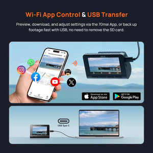70mai 4K Dash Cam A800SE GPS ADAS Voice Control Ultra HD WiFi 6 - stepyours.com