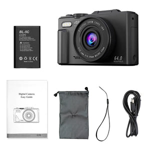 Compact 4K Digital Camera With 18X Zoom 180 Degree Flip Screen WiFi Vlog Cam - stepyours.com
