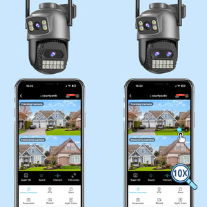 BESDER 15MP WiFi PTZ Outdoor Camera - Dual Screen, 10X Zoom, AI Human Detection - stepyours.com