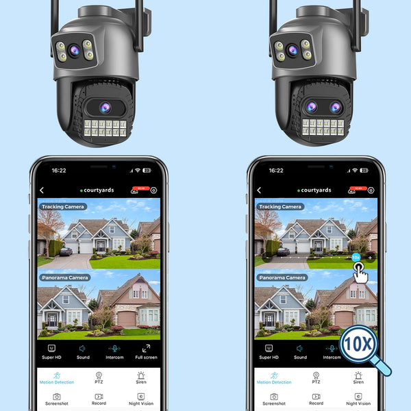 BESDER 15MP WiFi PTZ Outdoor Camera - Dual Screen, 10X Zoom, AI Human Detection - stepyours.com
