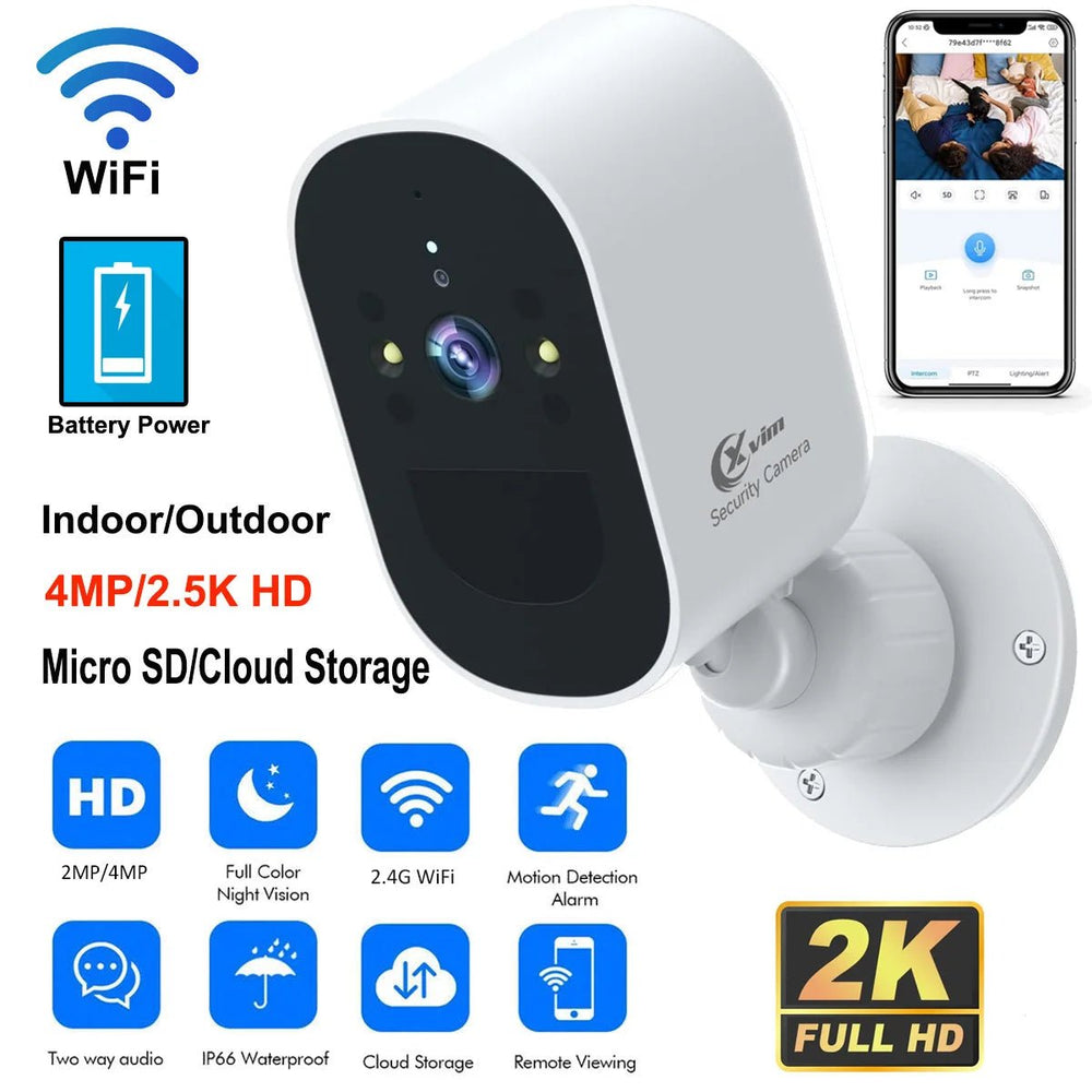 4MP Wireless Battery Outdoor Security Camera With Color Night Vision Live Alerts - stepyours.com