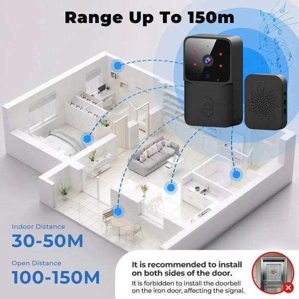 WiFi Doorbell Home Tuya WiFi Wireless Doorbell DC AC Battery Powered Camera Bell with Alex Google Bundle Video Doorbell Camera by stepyours.com
