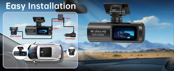 Soam Dash Cam 4K Plus Dual Channel GPS WiFi Front 4K Rear 1080p - stepyours.com
