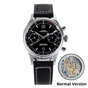 Sugess 1963 Pilot Watch Men Mechanical Chronograph Panda Wristwatch Air Force Sapphire Waterproof for Seagull Movement ST1901 v3