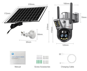 LS Vision Dual Screen Solar Camera 4G WiFi Outdoor Security 10X Zoom IP66 - stepyours.com
