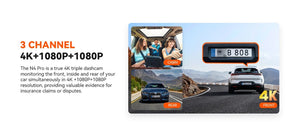 Sherway 3 Channel 4K Car Dash Cam With GPS Recorder 170 Degree Front Lens LCD - stepyours.com