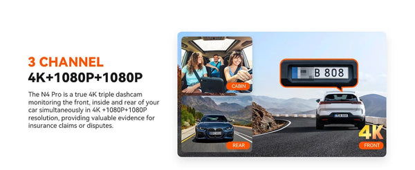 Sherway 3 Channel 4K Car Dash Cam With GPS Recorder 170 Degree Front Lens LCD - stepyours.com