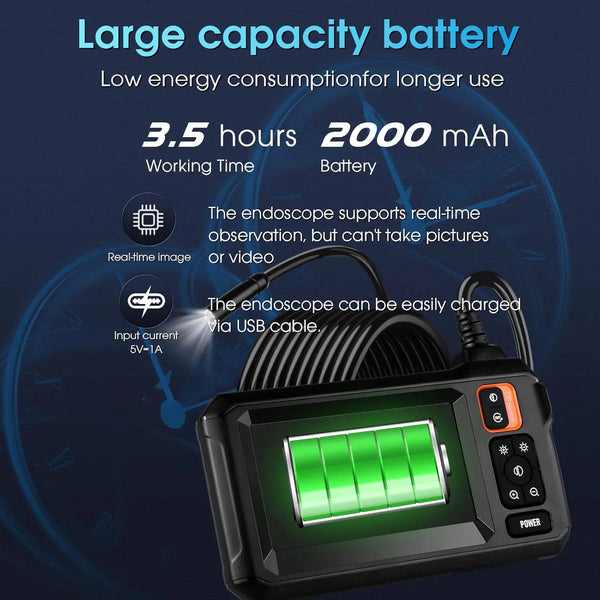 Industrial Endoscope Camera 4.3 Inch IPS Screen 1080P IP67 Waterproof Borescope - stepyours.com