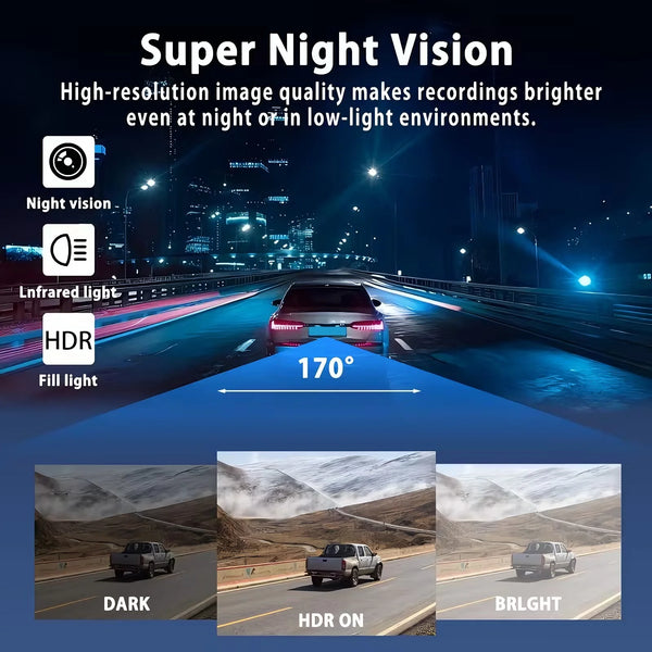 4 Channel Dash Cam With Front And Rear Night Vision Quad Vehicle DVR - stepyours.com