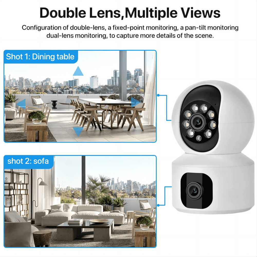 Tuya 8MP Dual Lens WiFi Baby Monitor - Auto Tracking And Color Night Vision - stepyours.com