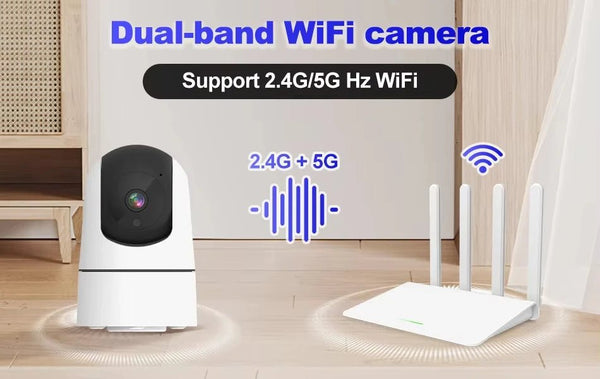 Tuya 5G WiFi IP Camera Indoor 6MP Auto Tracking 6x Zoom Night Vision - stepyours.com