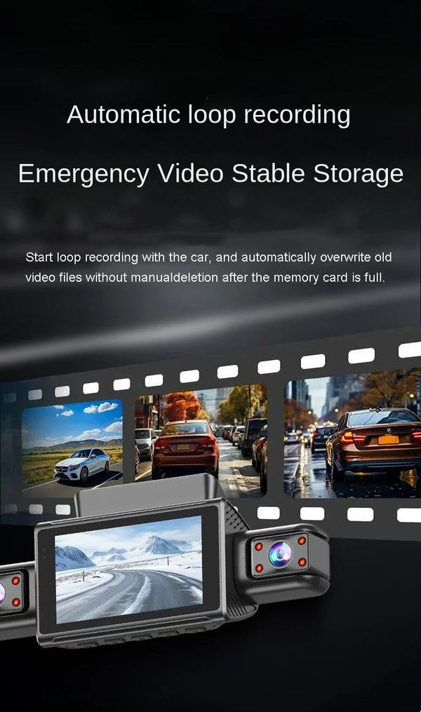 4K Quad Camera Hidden Dash Cam With App Night Vision Motion Detection Parking - stepyours.com