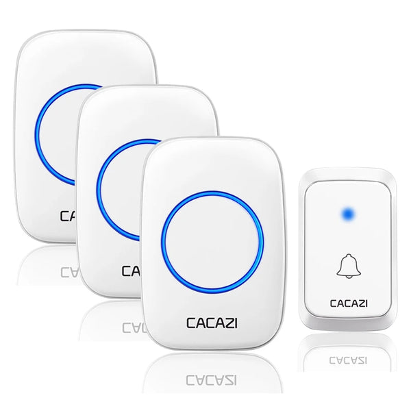 CACAZI A06 DC battery-operated Wireless Waterproof Doorbell 300M Remote 36 chimes Cordless Home Cordless Call Bell by stepyours.com