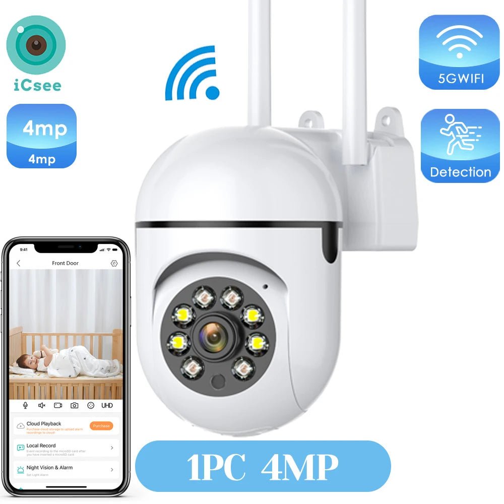 Smart 4MP Wireless Outdoor PTZ Camera With AI Auto Tracking Night Vision - stepyours.com
