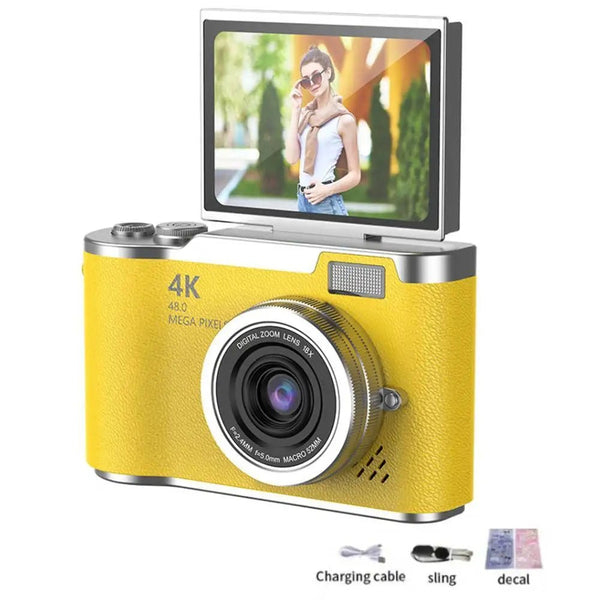 Amorus 1080P Selfie Camera With 180 Degree Flip Screen Beauty Filters 48MP - stepyours.com