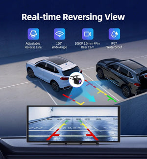 Imagebon H70 Plus 11.4 Inch 4K ADAS Dash Cam 60FPS Night Vision Dual Recording - stepyours.com