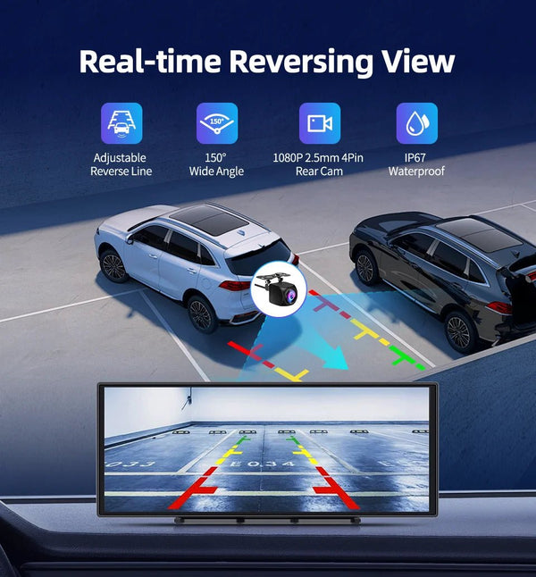 Imagebon H70 Plus 11.4 Inch 4K ADAS Dash Cam 60FPS Night Vision Dual Recording - stepyours.com