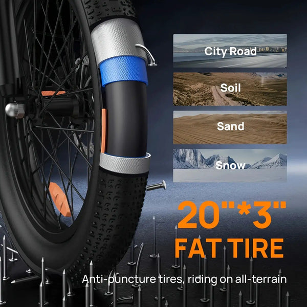 Urlife Fat Tire Electric Bike for Custom Setups — product view 4