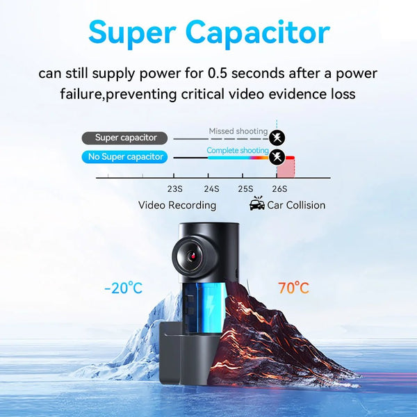 DDPAI Mini Pro 2K Dash Cam With WiFi Night Vision Voice Control Parking Monitor - stepyours.com