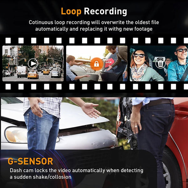 3 Channel Dash Cam for Cars 1080P Video Recorder Rear View Car DVR - stepyours.com