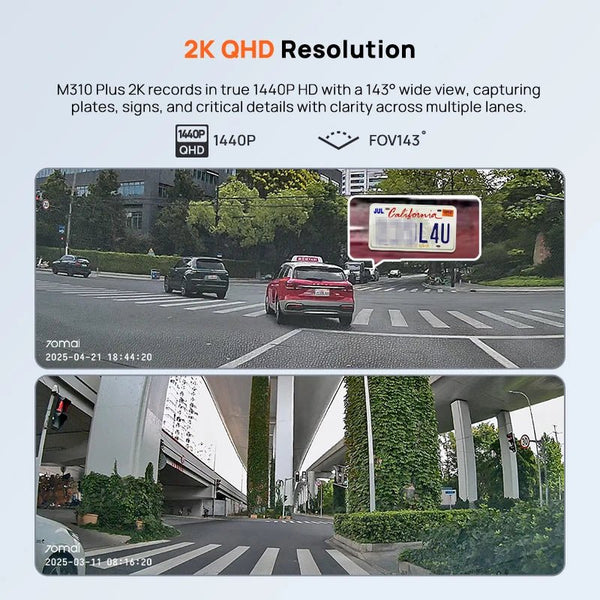 70mai M310 Plus 2K Dash Cam 1440P 143 FOV 24H Parking Guard Night Vision - stepyours.com