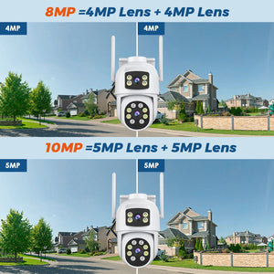 BESDER 10MP Dual - Lens Outdoor WiFi IP Camera - Auto - Tracking and Night Vision - stepyours.com