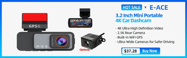 4K Dash Cam GPS WiFi Night Vision Car DVR with Optional Rear Lens