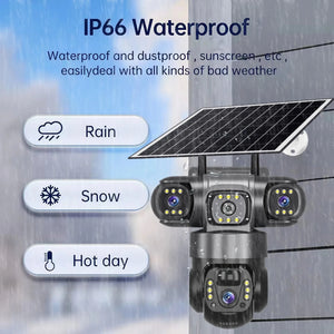 2 Pack Outdoor Security Camera System - 15MP Triple Lens 4G Solar Auto Tracking - stepyours.com
