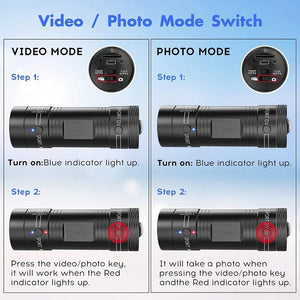 Mini Action Camera Helmet Light Waterproof HD 1080P For Bike Motorcycle - stepyours.com