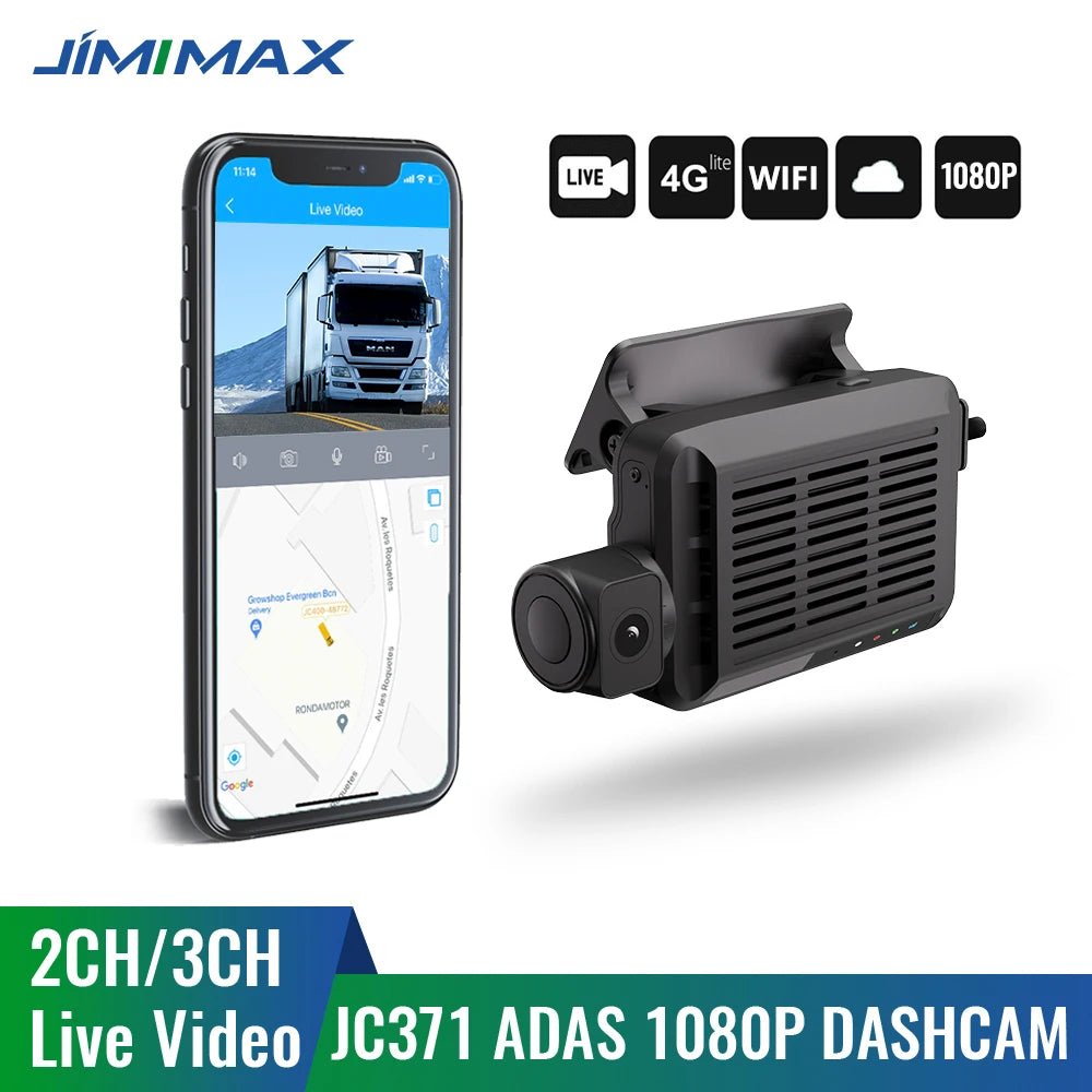 Jimimax JC371 ADAS Dash Cam 3 Channel 4G GPS Live Stream AI Recorder - stepyours.com