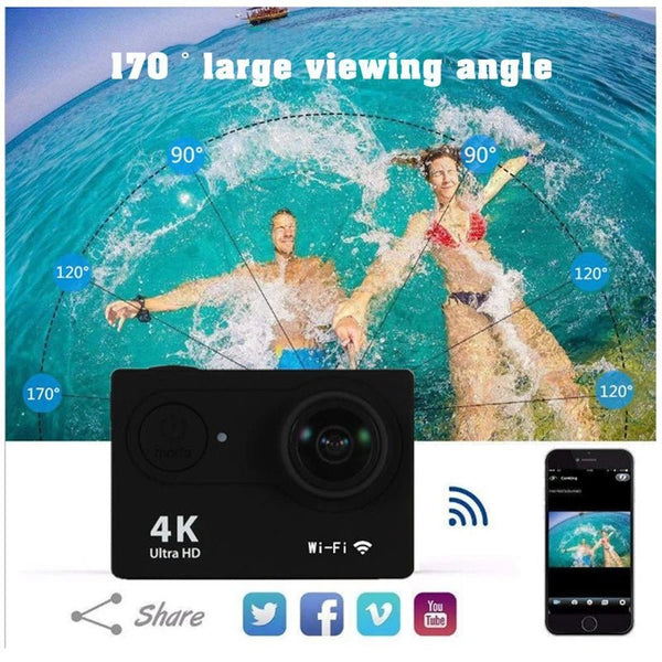 4K Action Camera WiFi Underwater Helmet Cam for Outdoor Sports - stepyours.com