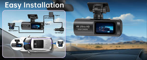 Kocam UHD 4K Dash Cam Dual Lens Front And Rear WiFi GPS 24H Parking Monitor - stepyours.com